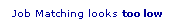 Text Box: Job Matching looks too low
